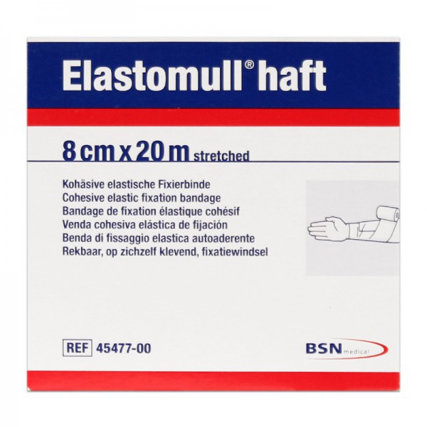 Elastomull Haft 8 cm x 20 m: gaze de bandage élastique cohésive
